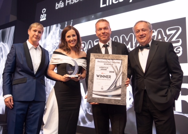 Medway winning the Razzamataz awards at the bfa Award Ceremony in 2018