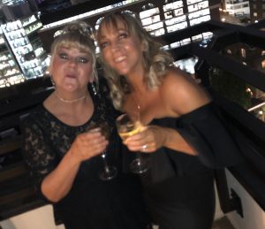 Denise with her sister Dianne celebrating at the Best Business Woman Awards