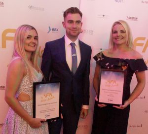 From left to right: Nick, Gemma and Charlotte Young from Head Office at the AFA Awards