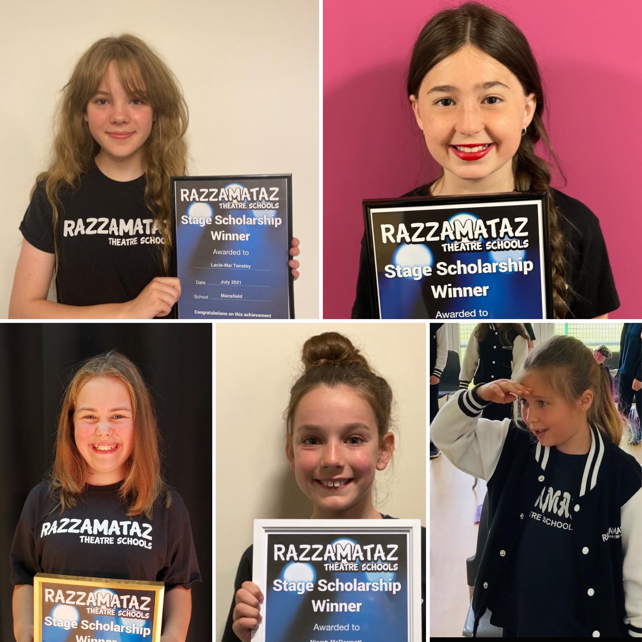 Razzamataz Stage Scholarship winners 2021 