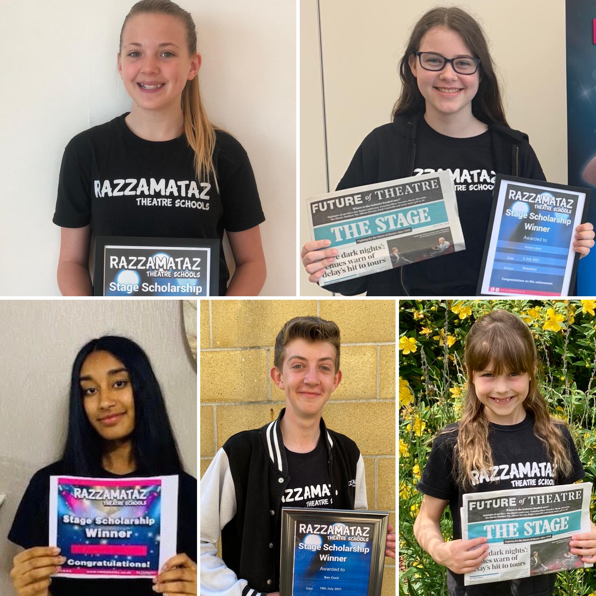 Razzamataz Stage Scholarship winners 2021 