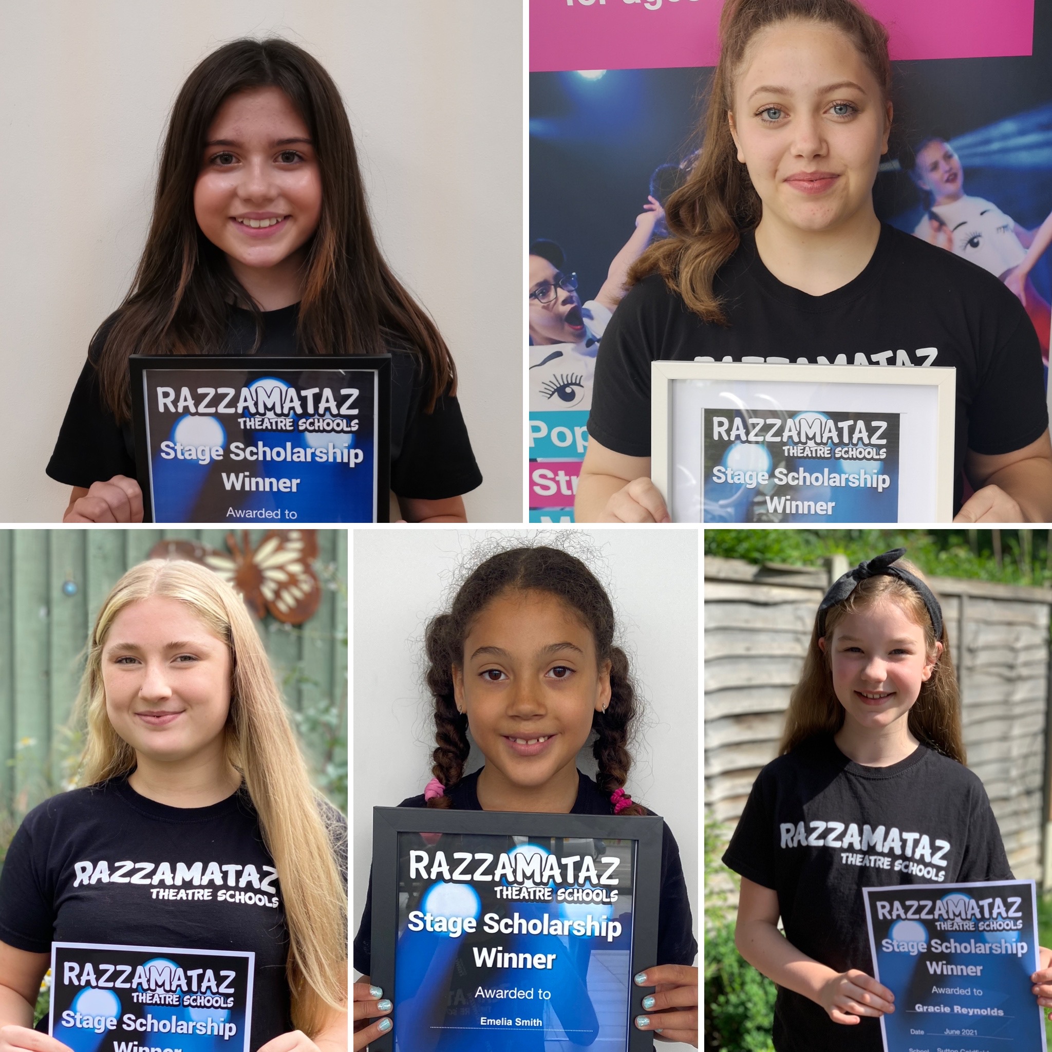 Razzamataz Stage Scholarship winners 2021 